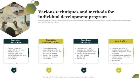 Various Techniques And Methods For Individual Development Program