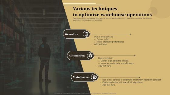 Various Techniques To Optimize Warehouse Operations IoT Supply Chain Management IoT SS