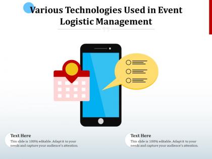 Various technologies used in event logistic management