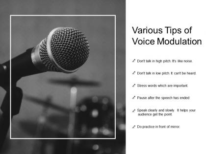 Various tips of voice modulation