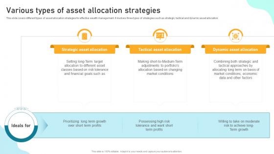 Various Types Of Asset Allocation Strategies Implementing Financial Asset Management Strategy