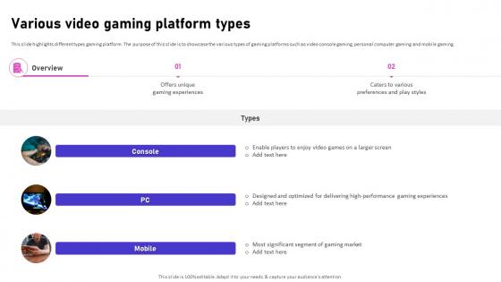 Various Video Gaming Platform Types Video Game Emerging Trends