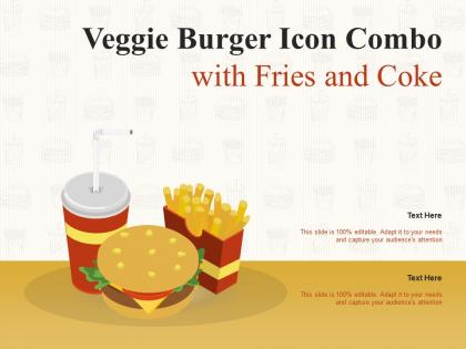 Veggie burger icon combo with fries and coke