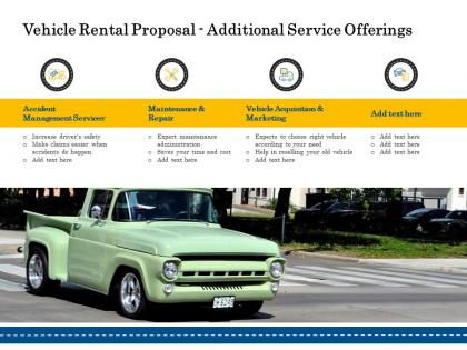 Vehicle rental proposal additional service offerings ppt powerpoint inspiration graphic