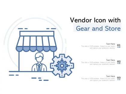 Vendor icon with gear and store