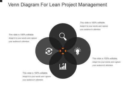 Venn diagram for lean project management powerpoint slide show