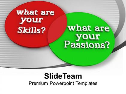 Venn diagram of skills and passions powerpoint templates ppt backgrounds for slides 0113