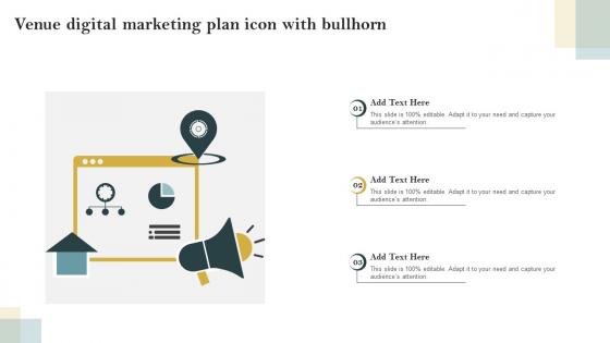 Venue Digital Marketing Plan Icon With Bullhorn