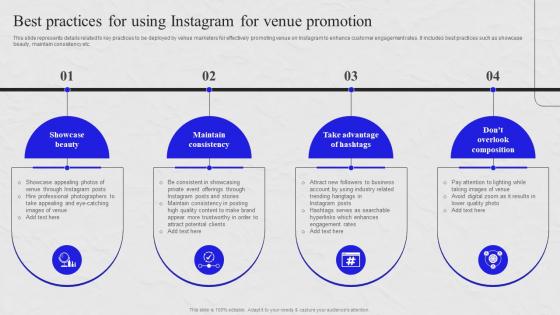 Venue Marketing Comprehensive Guide Best Practices For Using Instagram For Venue Promotion MKT SS V