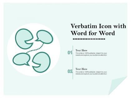 Verbatim icon with word for word