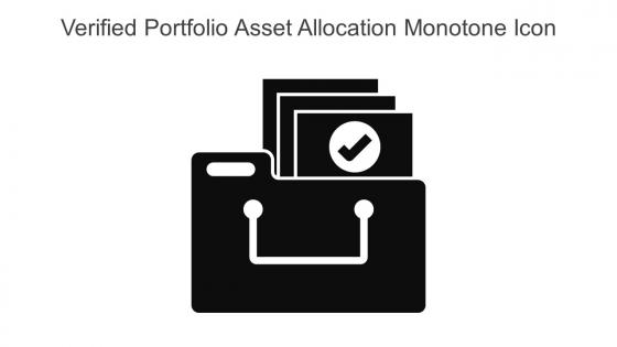 Verified Portfolio Asset Allocation Monotone Icon In Powerpoint Pptx Png And Editable Eps Format