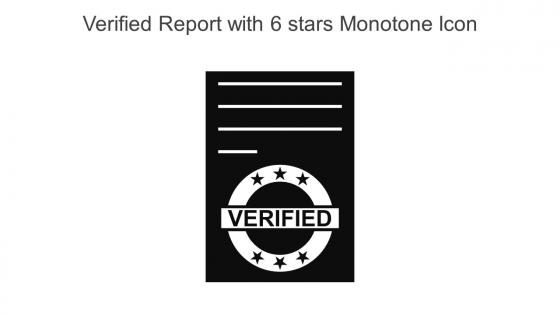 Verified Report With 6 Stars Monotone Icon In Powerpoint Pptx Png And Editable Eps Format