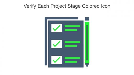 Verify Each Project Stage Colored Icon In Powerpoint Pptx Png And Editable Eps Format