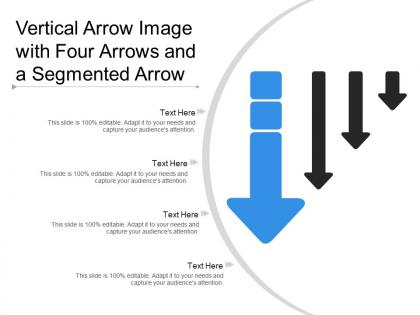 Vertical arrow image with four arrows and a segmented arrow