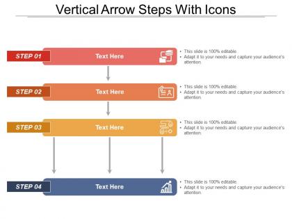 Vertical arrow steps with icons