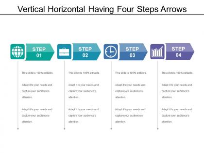 Vertical horizontal having four steps arrows