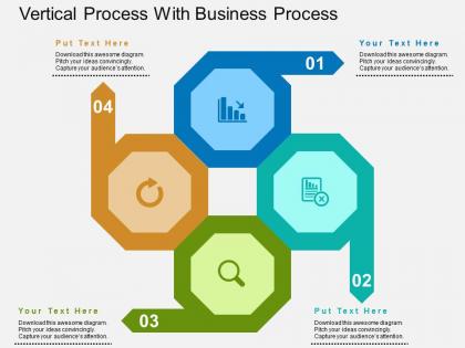Vertical process with business process flat powerpoint design