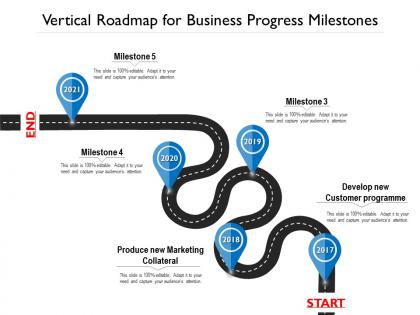 Vertical roadmap for business progress milestones