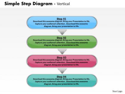 Vertical step diagram powerpoint powerpoint template slide