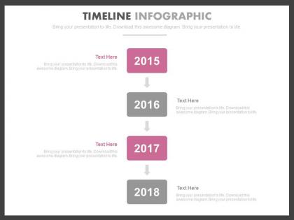Vertical year based timeline for business analysis powerpoint slides
