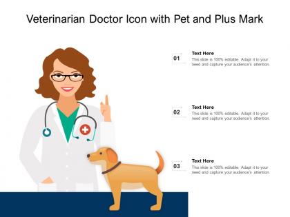 Veterinarian doctor icon with pet and plus mark