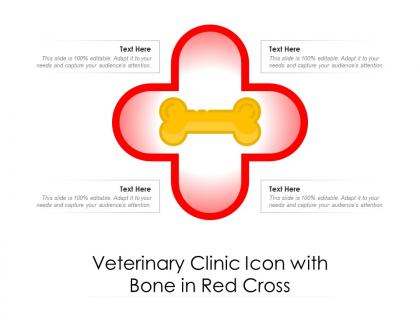 Veterinary clinic icon with bone in red cross