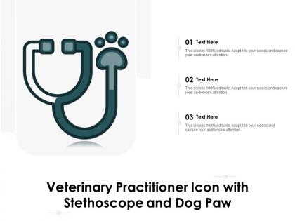 Veterinary practitioner icon with stethoscope and dog paw