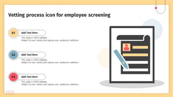 Vetting Process Icon For Employee Screening