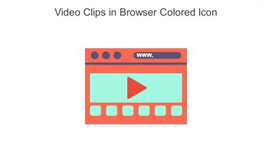 Video Clips In Browser Colored Icon In Powerpoint Pptx Png And Editable Eps Format