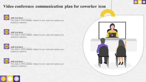 Video Conference Communication Plan For Coworker Icon
