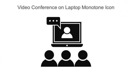 Video Conference On Laptop Monotone Icon In Powerpoint Pptx Png And Editable Eps Format