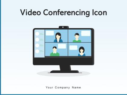 video conference presentation ppt Video Conferencing Icon Business Completion Freelancer Feedback Marketing Appealing
