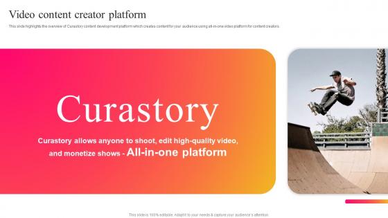 Video Content Creator Platform Curastory Investor Funding Elevator Pitch Deck