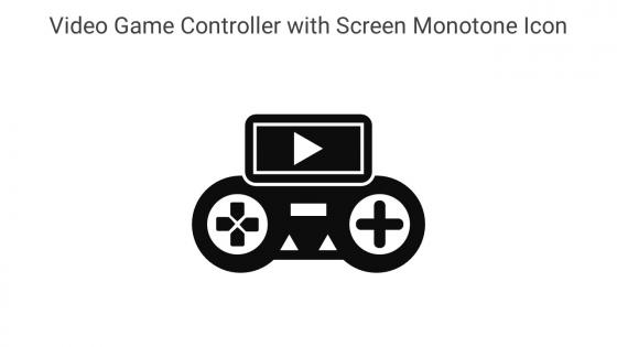 Video Game Controller With Screen Monotone Icon In Powerpoint Pptx Png And Editable Eps Format