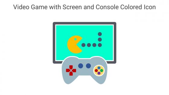 Video Game With Screen And Console Colored Icon In Powerpoint Pptx Png And Editable Eps Format