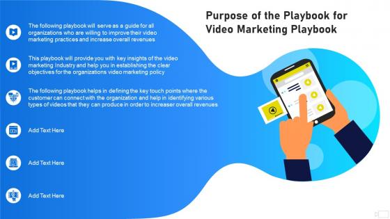Video Marketing Playbook Purpose Of The Playbook For Video Marketing Playbook