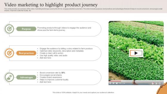 Video Marketing To Highlight Product Journey Farm Services Marketing Strategy SS V