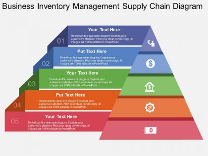 View business inventory management supply chain diagram flat powerpoint design