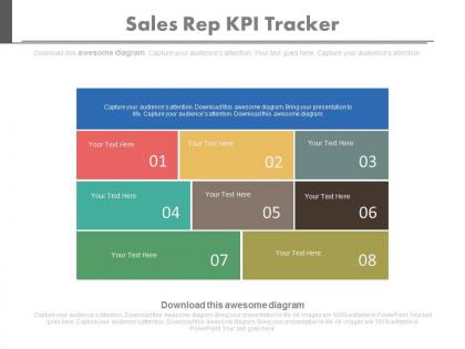View sales rep kpi tracker key performance indicator evaluate success powerpoint slides