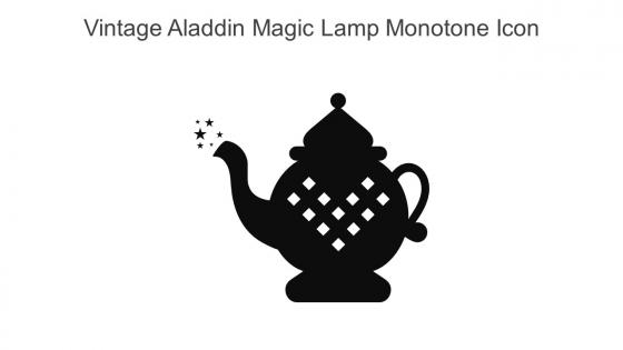 Vintage Aladdin Magic Lamp Monotone Icon In Powerpoint Pptx Png And Editable Eps Format