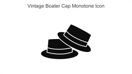 Vintage Boater Cap Monotone Icon In Powerpoint Pptx Png And Editable Eps Format