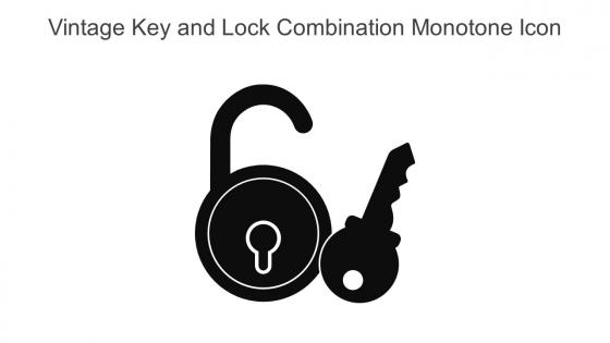 Vintage Key And Lock Combination Monotone Icon In Powerpoint Pptx Png And Editable Eps Format