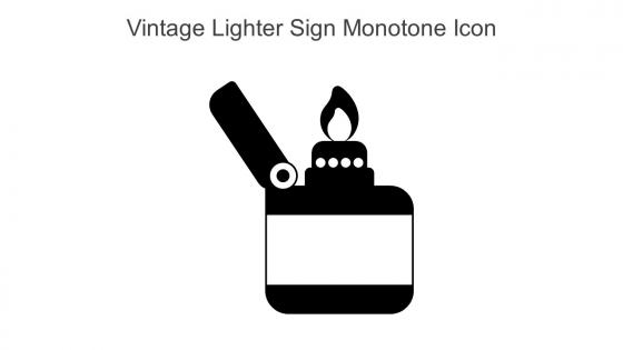 Vintage Lighter Sign Monotone Icon In Powerpoint Pptx Png And Editable Eps Format