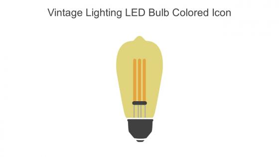 Vintage Lighting Led Bulb Colored Icon In Powerpoint Pptx Png And Editable Eps Format