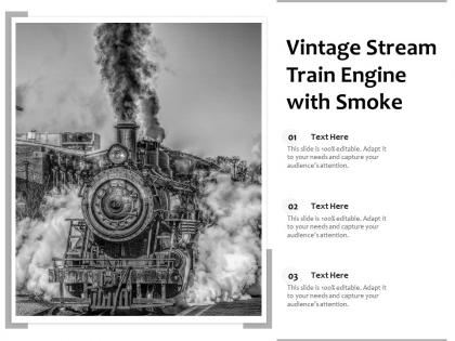 Vintage stream train engine with smoke