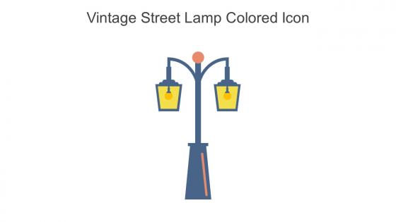 Vintage Street Lamp Colored Icon In Powerpoint Pptx Png And Editable Eps Format