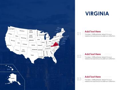 Virginia map powerpoint presentation ppt template
