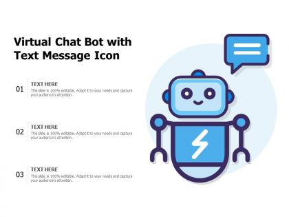 Virtual chat bot with text message icon