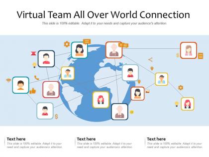 Virtual team all over world connection