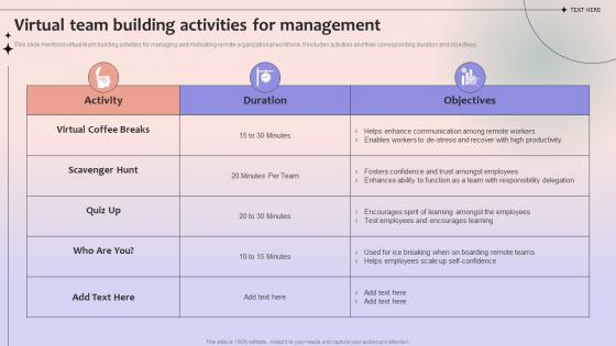 Virtual Team Building Activities For Management